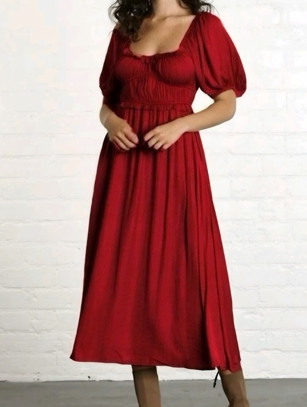 dRA Los Angeles Lola Dress Swiss Dot Maxi Women's Size XS